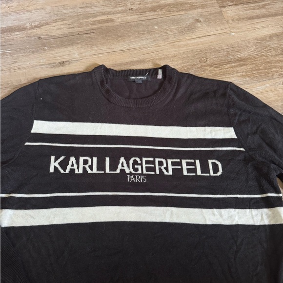 Karl Lagerfeld Men's Sweater in Black and White Spell out XL - Picture 4 of 6